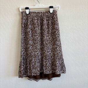 Abercrombie kids brown floral print skirt, Size 15/16  Girls or XS adult, Boho